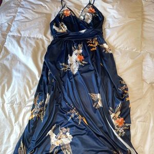 Blue Floral Maxi Dress